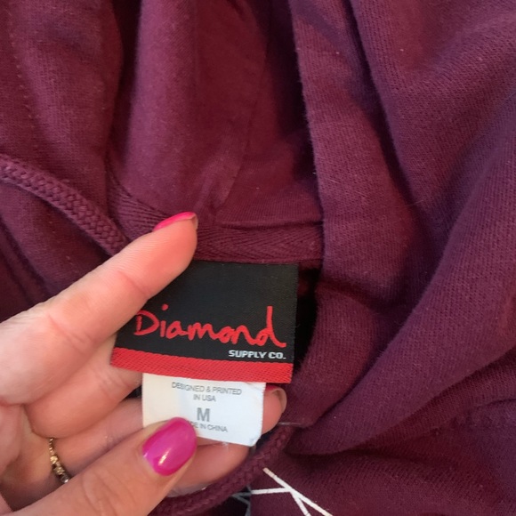 DIAMOND SUPPLY hoodie MAROON - Picture 3 of 4